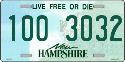 NH license plate 1003032