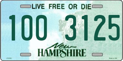 NH license plate 1003125