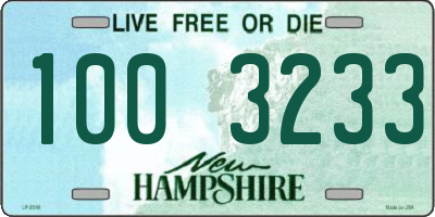 NH license plate 1003233