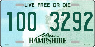 NH license plate 1003292