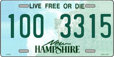 NH license plate 1003315