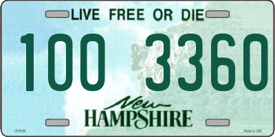 NH license plate 1003360