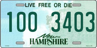 NH license plate 1003403