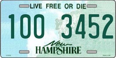 NH license plate 1003452