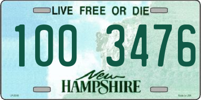 NH license plate 1003476