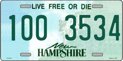 NH license plate 1003534