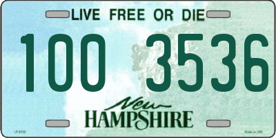 NH license plate 1003536