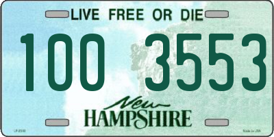 NH license plate 1003553