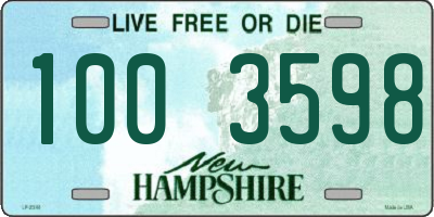 NH license plate 1003598