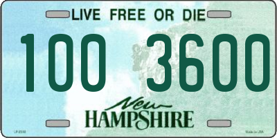 NH license plate 1003600