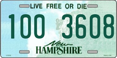 NH license plate 1003608