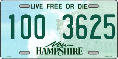 NH license plate 1003625