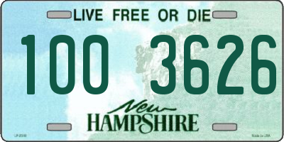 NH license plate 1003626