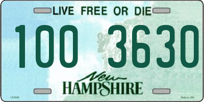 NH license plate 1003630