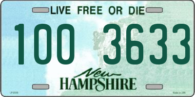 NH license plate 1003633