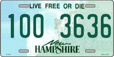 NH license plate 1003636