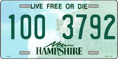 NH license plate 1003792