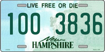 NH license plate 1003836