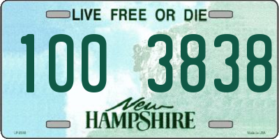 NH license plate 1003838