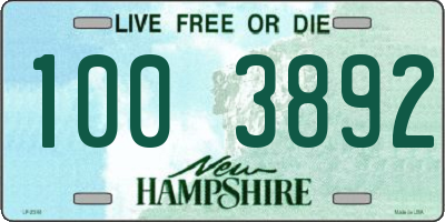 NH license plate 1003892