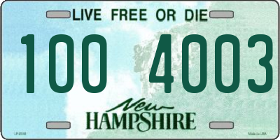 NH license plate 1004003