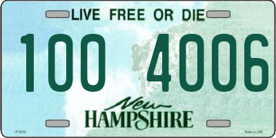 NH license plate 1004006