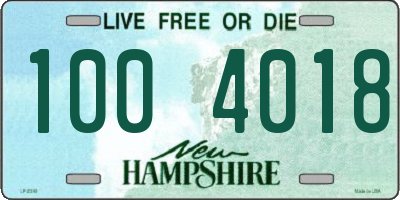 NH license plate 1004018