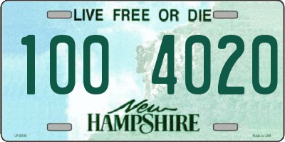 NH license plate 1004020