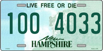 NH license plate 1004033