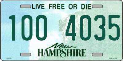 NH license plate 1004035