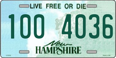 NH license plate 1004036