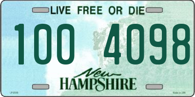 NH license plate 1004098