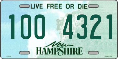 NH license plate 1004321