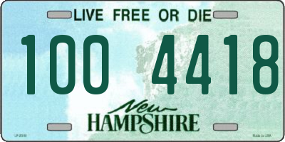 NH license plate 1004418