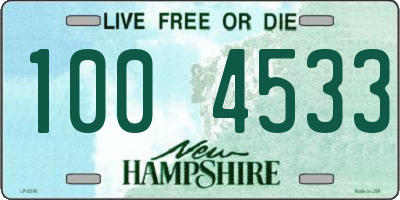 NH license plate 1004533