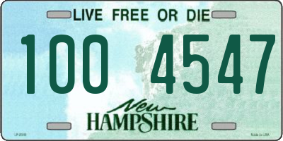 NH license plate 1004547