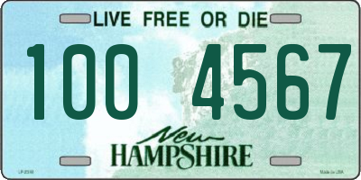 NH license plate 1004567