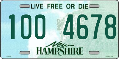 NH license plate 1004678