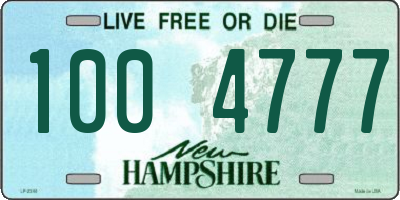 NH license plate 1004777