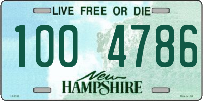 NH license plate 1004786