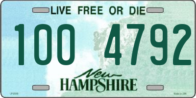 NH license plate 1004792