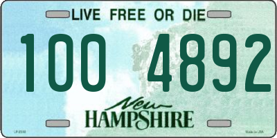 NH license plate 1004892