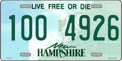 NH license plate 1004926