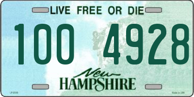 NH license plate 1004928