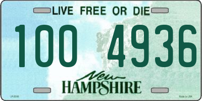 NH license plate 1004936