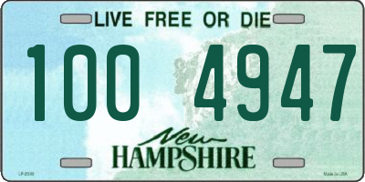 NH license plate 1004947