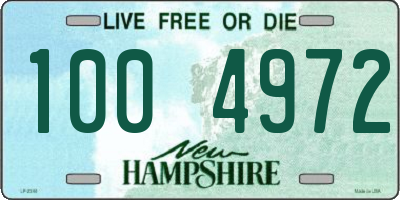 NH license plate 1004972