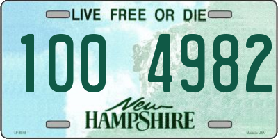 NH license plate 1004982