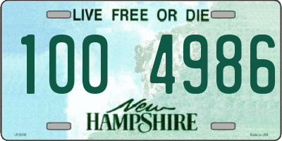 NH license plate 1004986