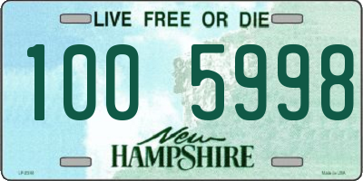 NH license plate 1005998